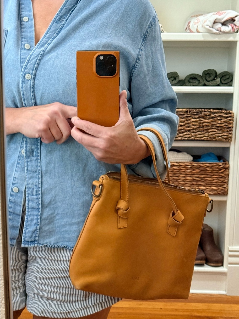 ABLE Rachel Crossbody - Tan / Cognac Leather - Picture 6 of 8